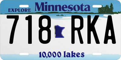 MN license plate 718RKA