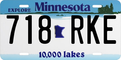 MN license plate 718RKE