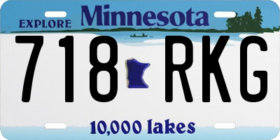 MN license plate 718RKG