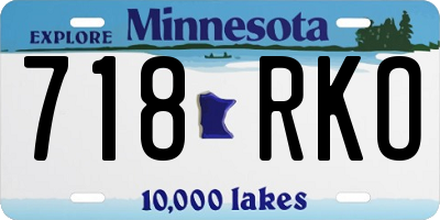 MN license plate 718RKO