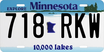 MN license plate 718RKW