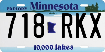 MN license plate 718RKX