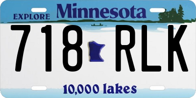 MN license plate 718RLK