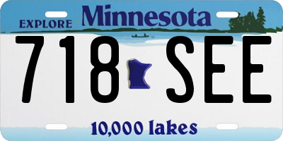 MN license plate 718SEE