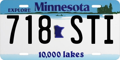 MN license plate 718STI