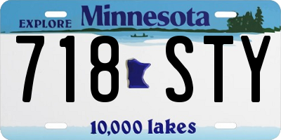 MN license plate 718STY