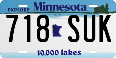 MN license plate 718SUK