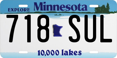MN license plate 718SUL
