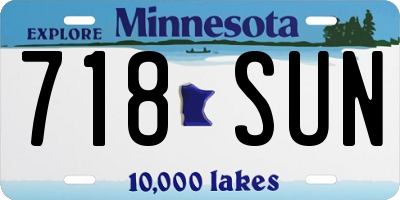 MN license plate 718SUN