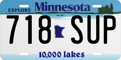 MN license plate 718SUP