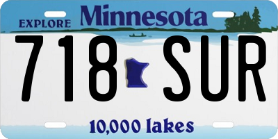 MN license plate 718SUR