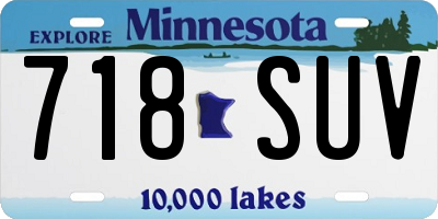 MN license plate 718SUV