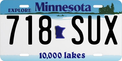 MN license plate 718SUX