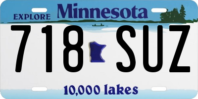 MN license plate 718SUZ