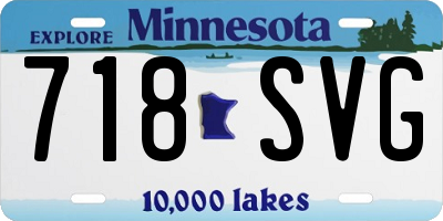 MN license plate 718SVG