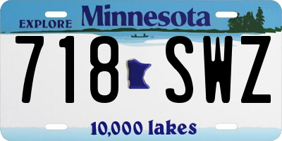 MN license plate 718SWZ