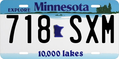 MN license plate 718SXM