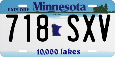 MN license plate 718SXV