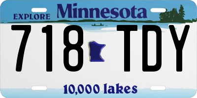 MN license plate 718TDY