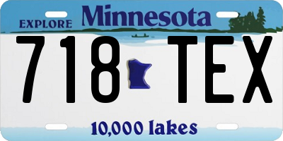 MN license plate 718TEX