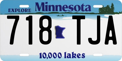 MN license plate 718TJA