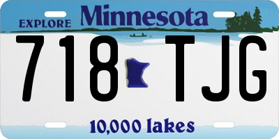 MN license plate 718TJG