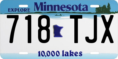 MN license plate 718TJX
