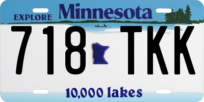 MN license plate 718TKK