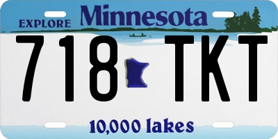 MN license plate 718TKT