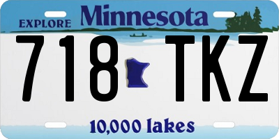 MN license plate 718TKZ