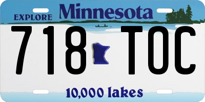 MN license plate 718TOC