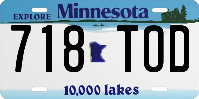 MN license plate 718TOD