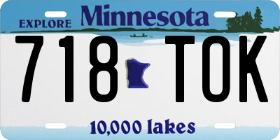 MN license plate 718TOK