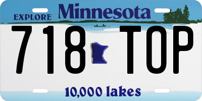 MN license plate 718TOP