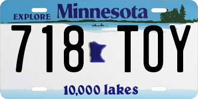MN license plate 718TOY