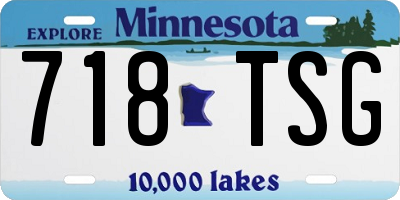 MN license plate 718TSG