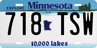 MN license plate 718TSW