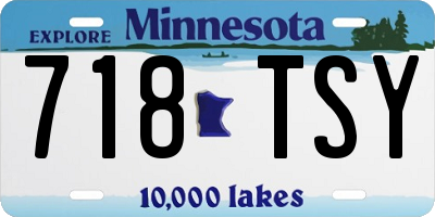 MN license plate 718TSY