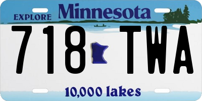 MN license plate 718TWA