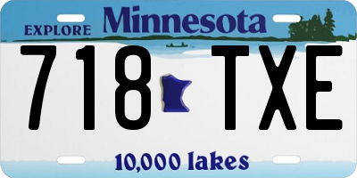MN license plate 718TXE