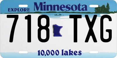 MN license plate 718TXG