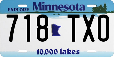MN license plate 718TXO