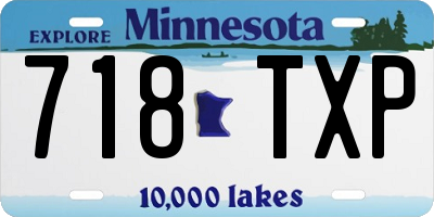 MN license plate 718TXP