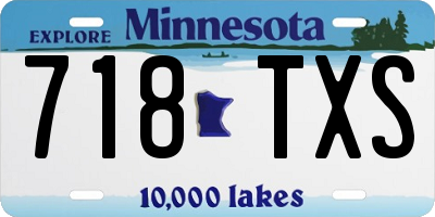 MN license plate 718TXS