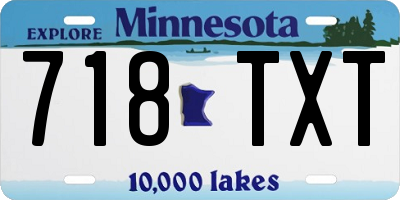 MN license plate 718TXT