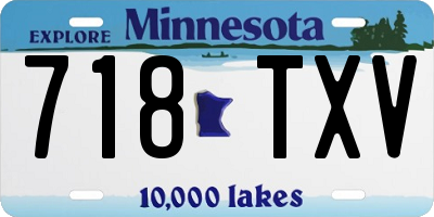 MN license plate 718TXV