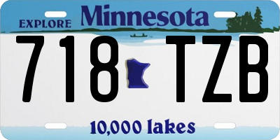MN license plate 718TZB