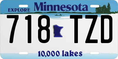 MN license plate 718TZD