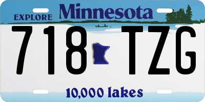 MN license plate 718TZG