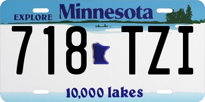 MN license plate 718TZI